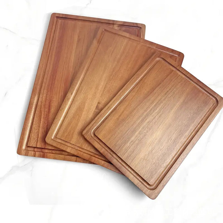 Wood cutting board, square, single or 3-piece set