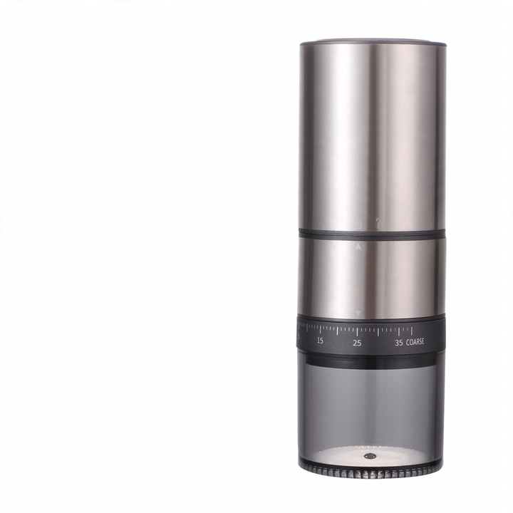 Electric coffee grinder with steel grinding mechanism