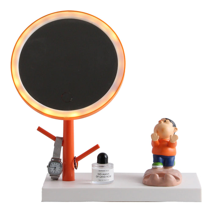 LED Make-up Mirror with Phone Holder and Jewelry Stand