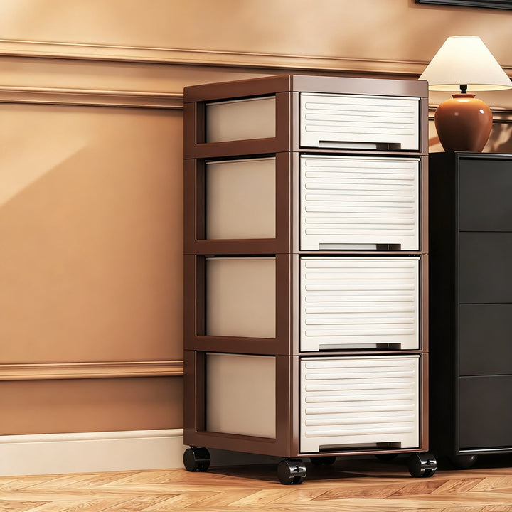 Plastic storage cabinet, multi-layer, with wheels