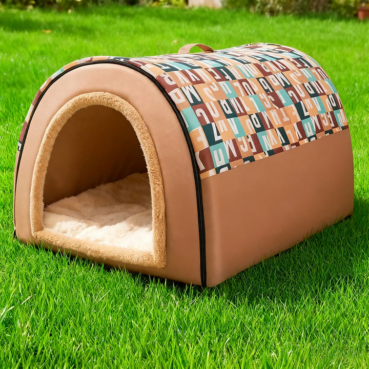 Weatherproof pet bed with arch roof