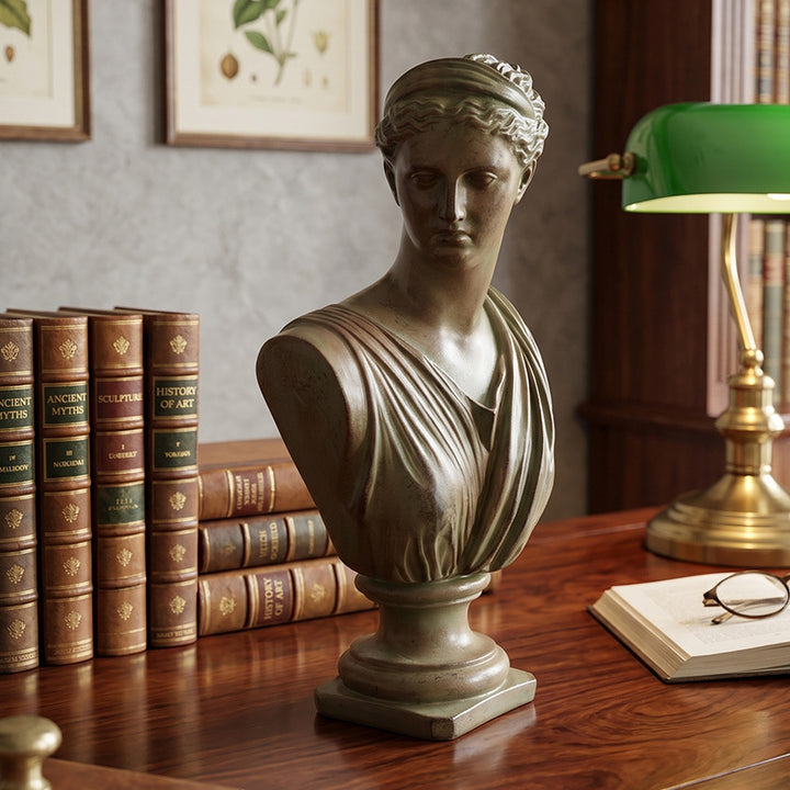 Bust made of synthetic resin, decorative figure