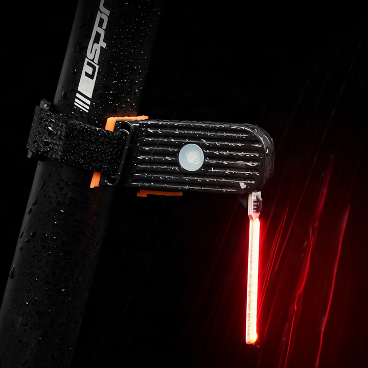Bicycle rear light with flowing light effect, USB-C