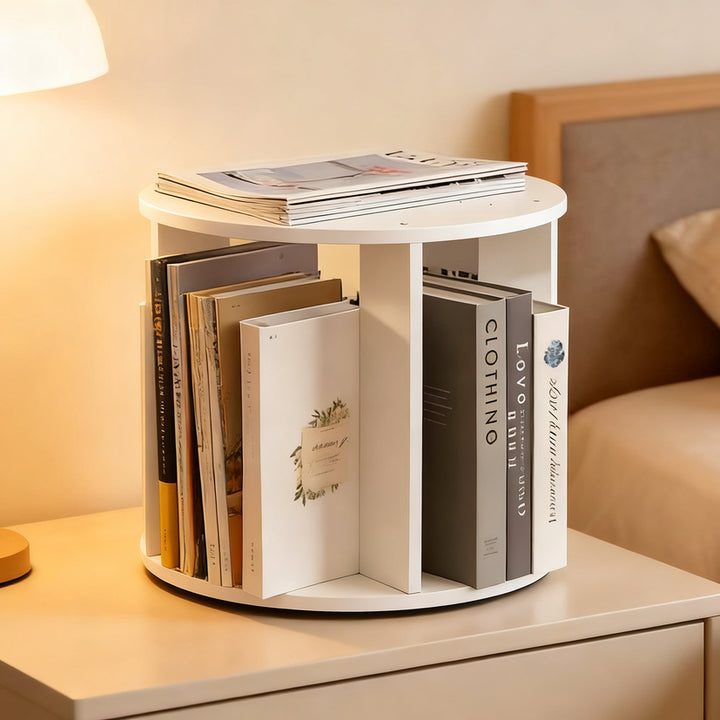 Rotatable table book shelf, 360°