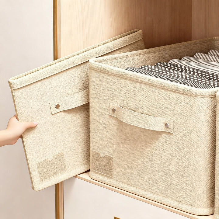 Fabric storage box for clothes, foldable