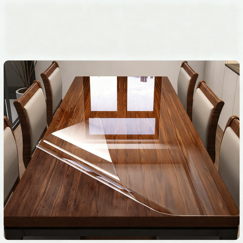 Transparent protective foil for tables and furniture
