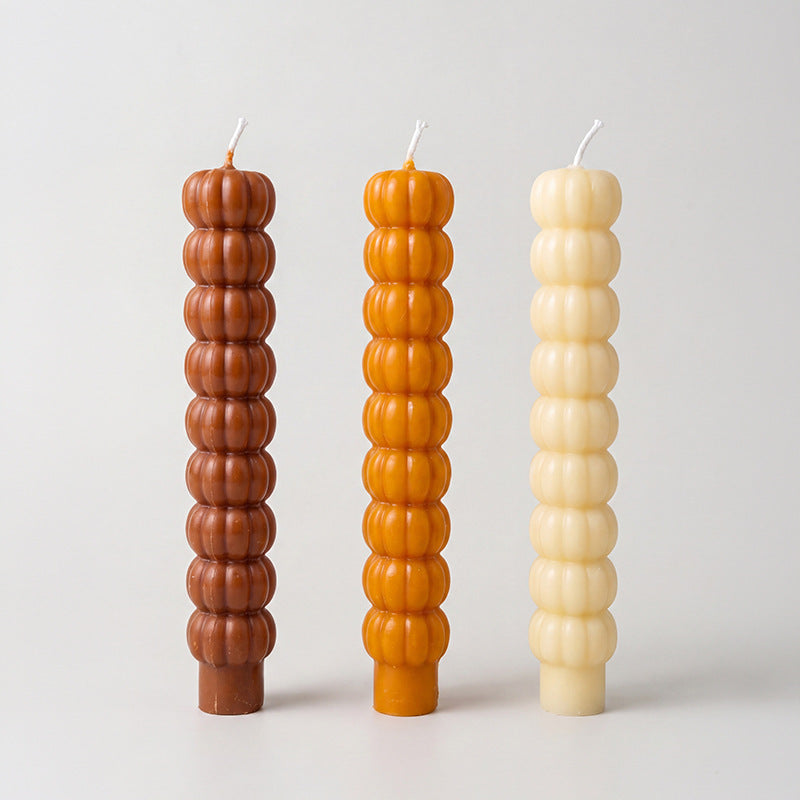 Handcrafted pumpkin scented candle with long stick