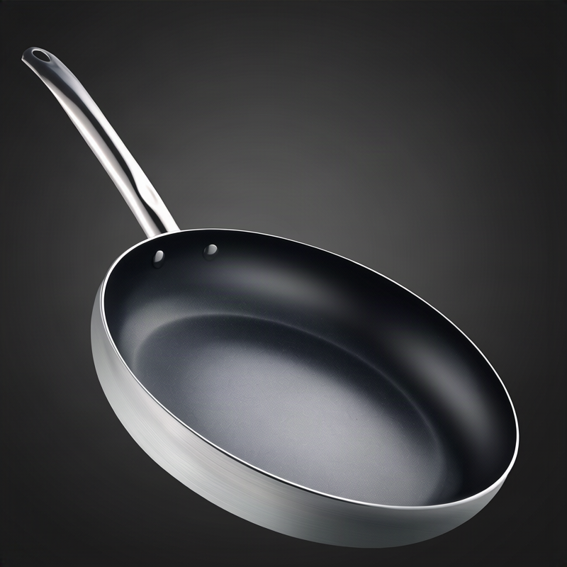 Frying pan with glass lid, cast iron bottom