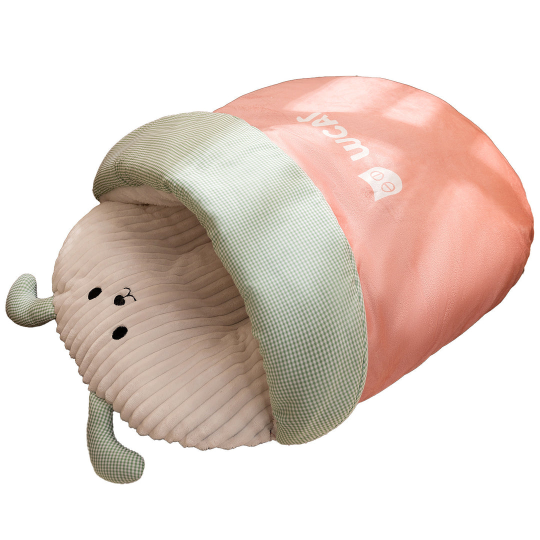 Cat sleeping bag with bear design, warming