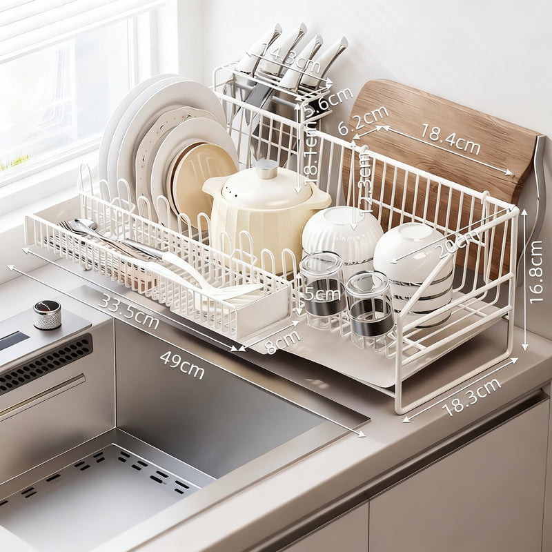 Stainless steel drying rack for dishes and cutlery