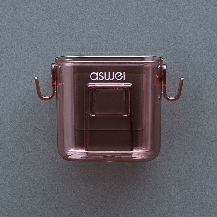Wall-mounted storage box for remote controls and phones