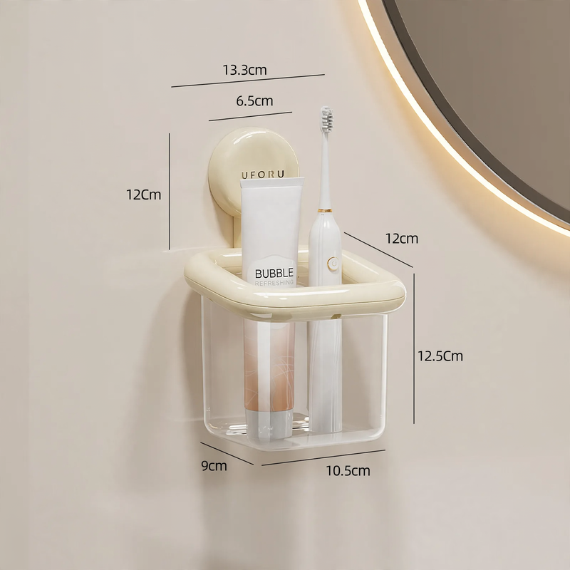 Wall-mounted storage basket with suction cup, model DA1426