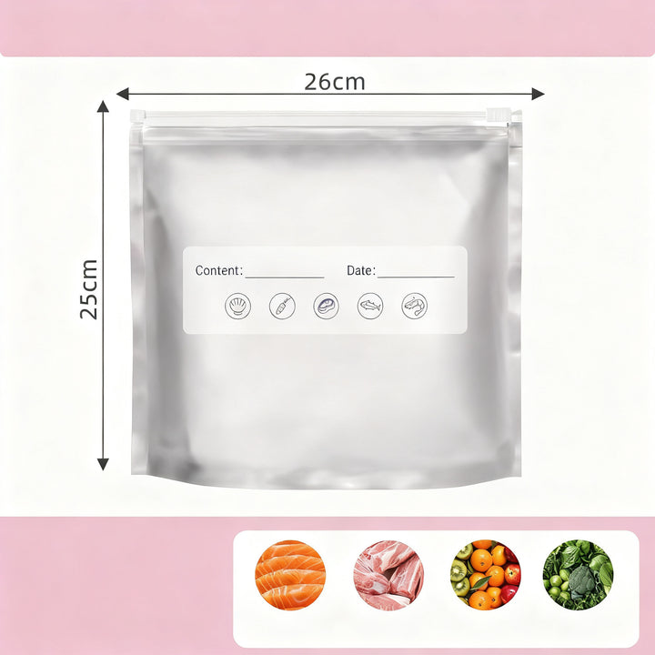 Aluminum freezer bags with zipper