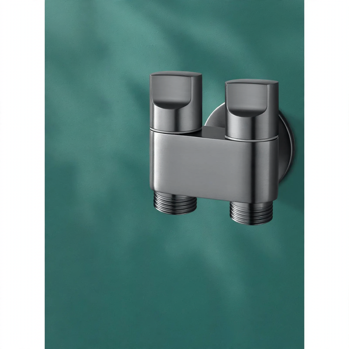 Corner valve for washing machines, 4-piece thread