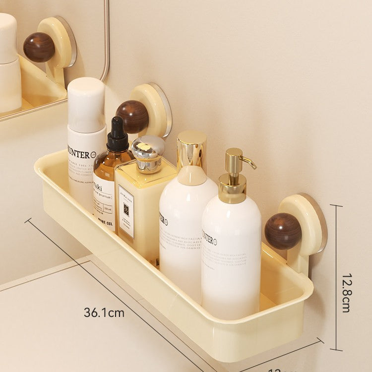 Bathroom shelf with suction cup, wall mountable