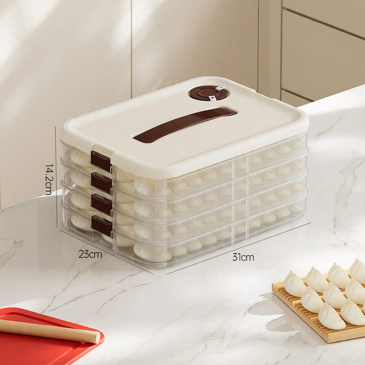 Plastic storage box for dumplings