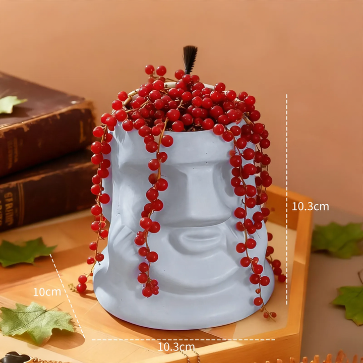 Moai flower pot for succulents
