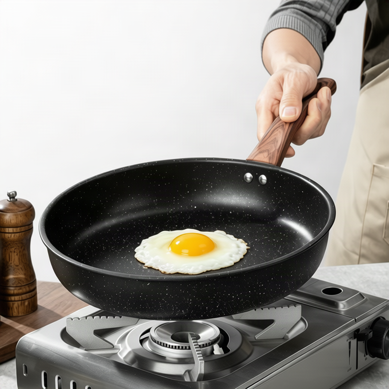 Cast iron frying pan, flat bottom