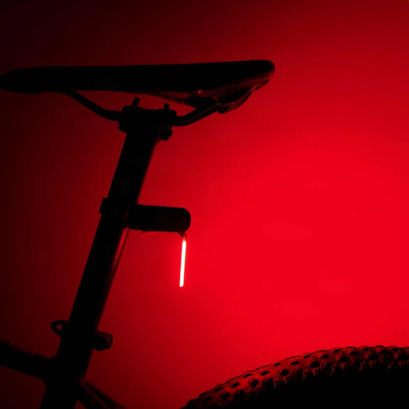 Bicycle rear light with flowing light effect, USB-C