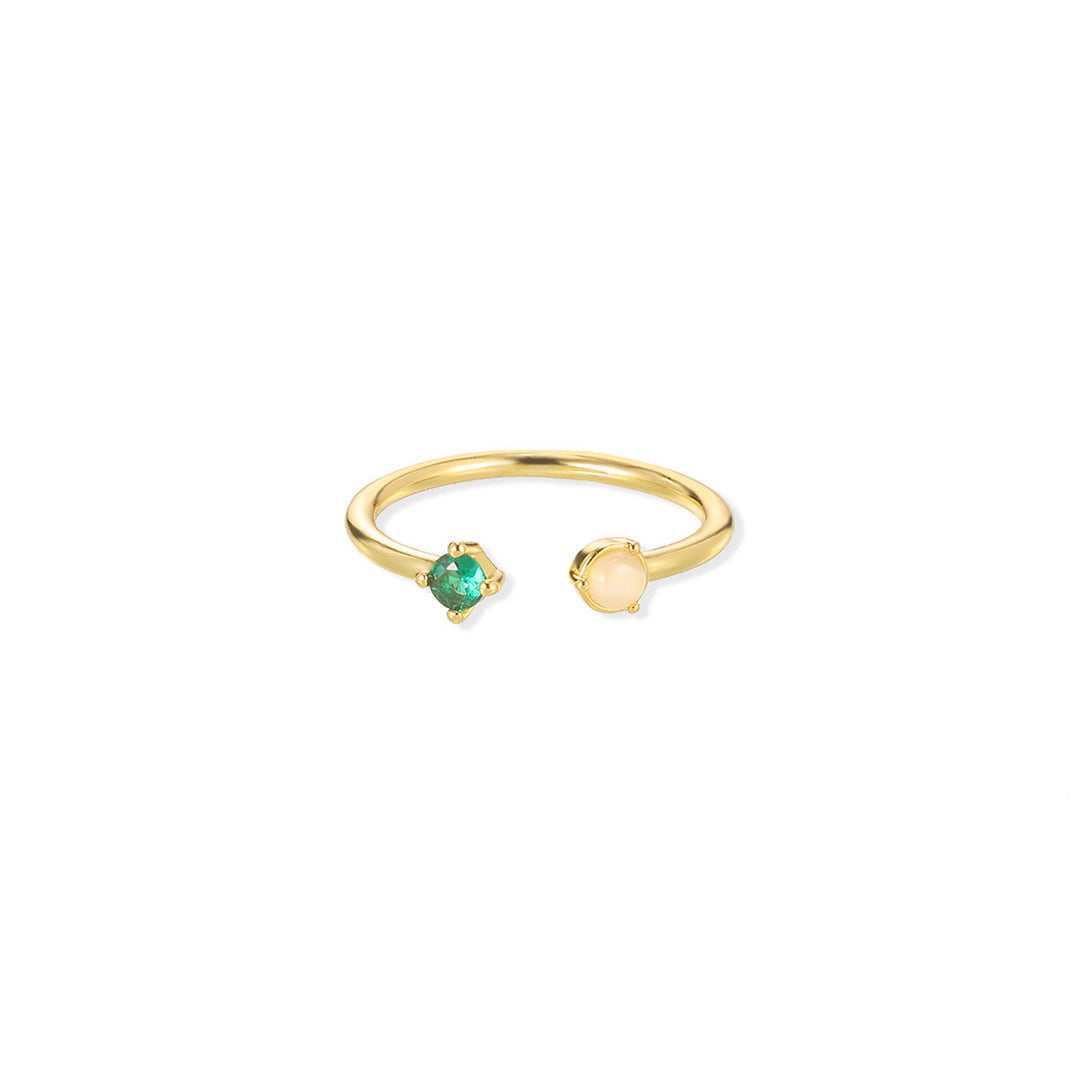 Birthstone ring, adjustable