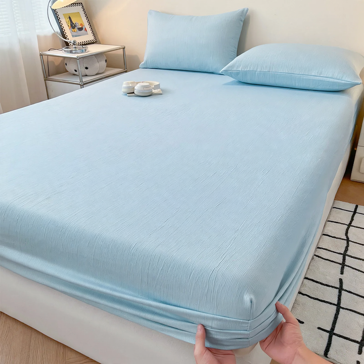 Cotton gauze fitted bed sheet, 3-piece, Japanese style