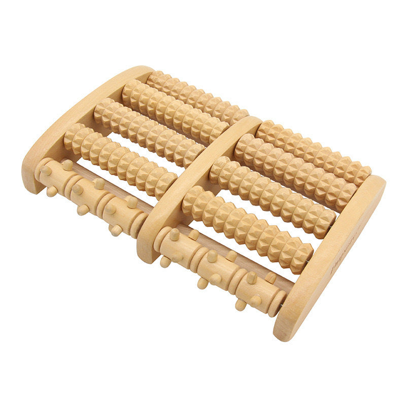 ALPENHAUCH - Foot massage roller made of real wood with acupressure mat