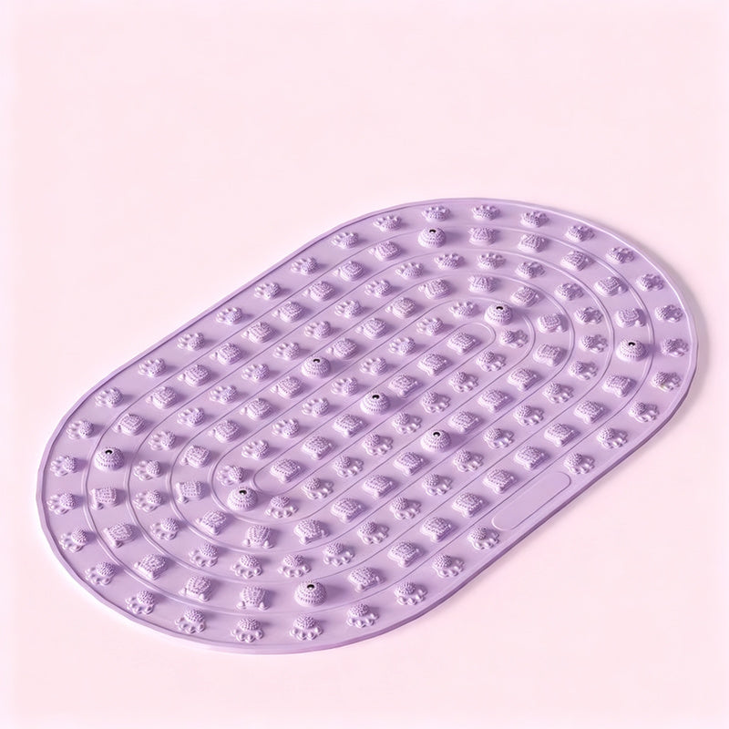 Foot reflex zone mat with magnetic stones