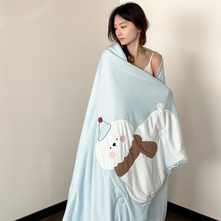 Summer blanket with cooling effect, cartoon design, washable