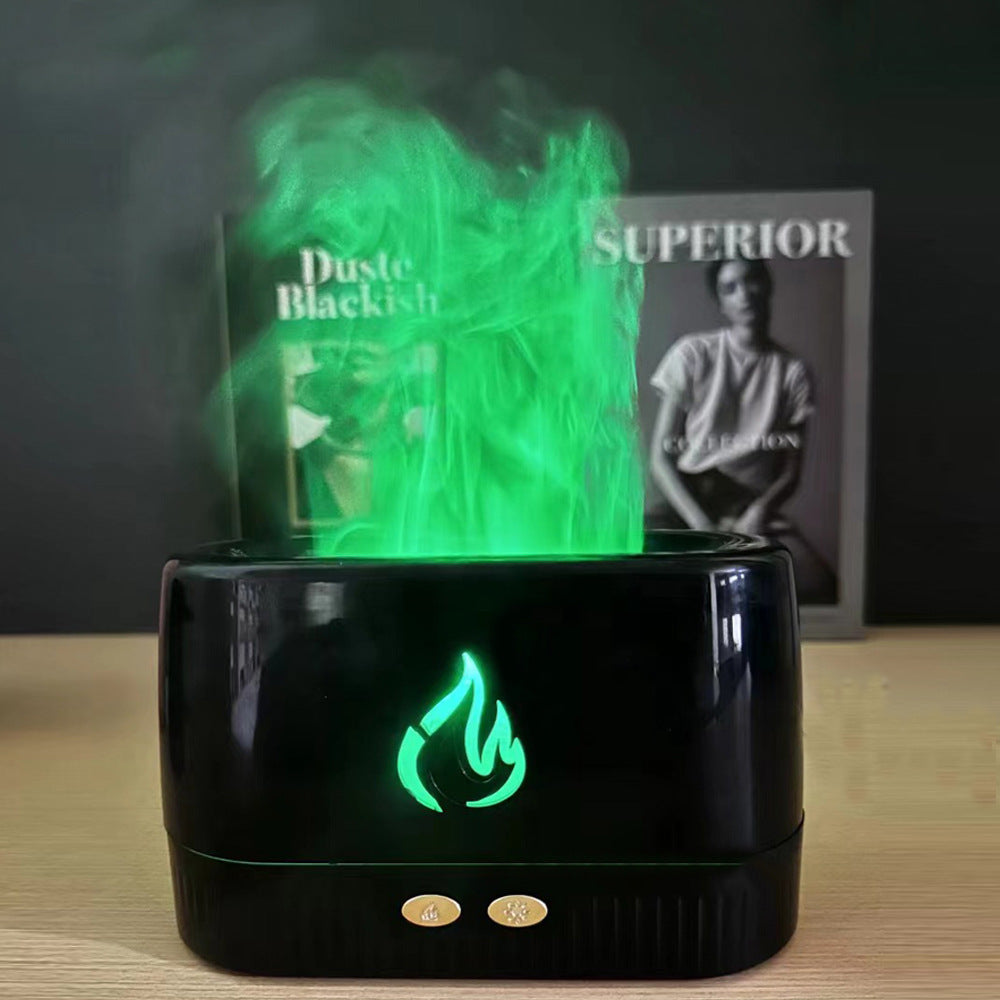 Aroma diffuser with flame effect and air humidifier