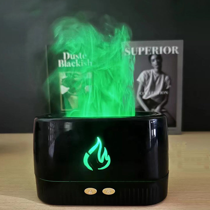 Aroma diffuser with flame effect and air humidifier