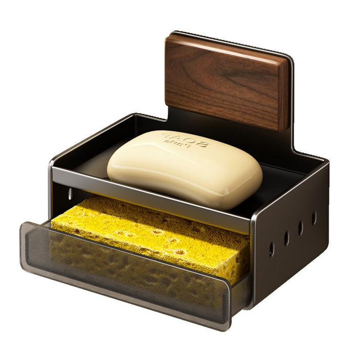 Wall-mounted soap dish made of aluminum, drill-free