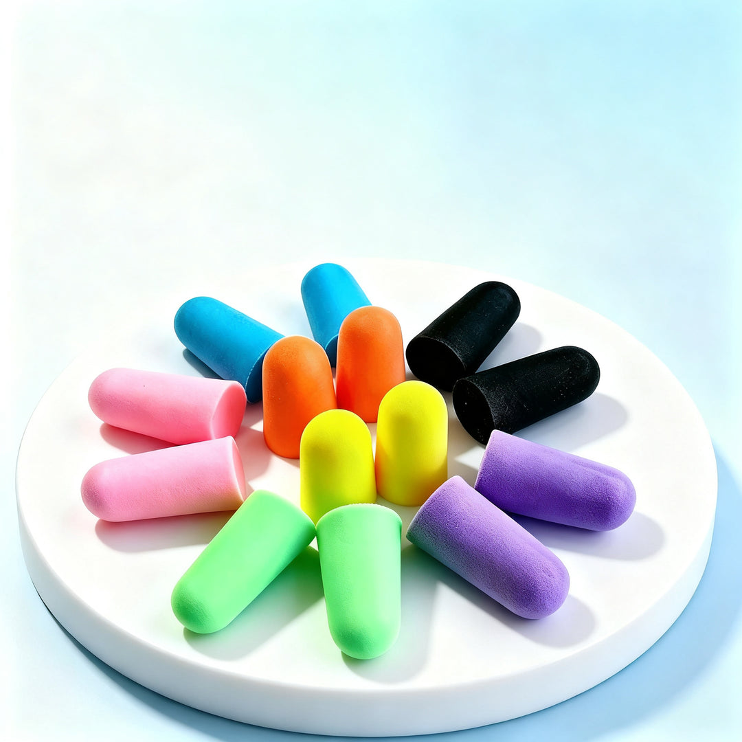 Foam ear plugs, spherical shape, 25×12 mm
