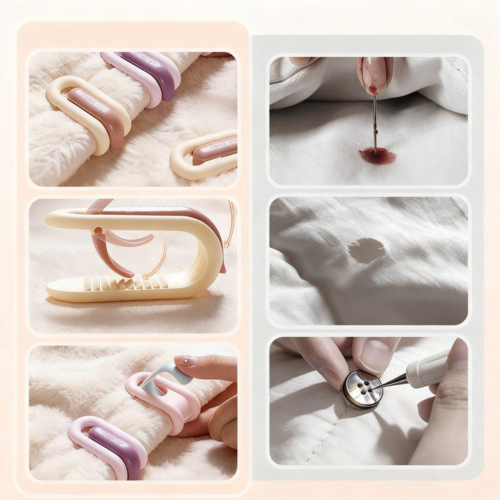 Duvet clips without needles