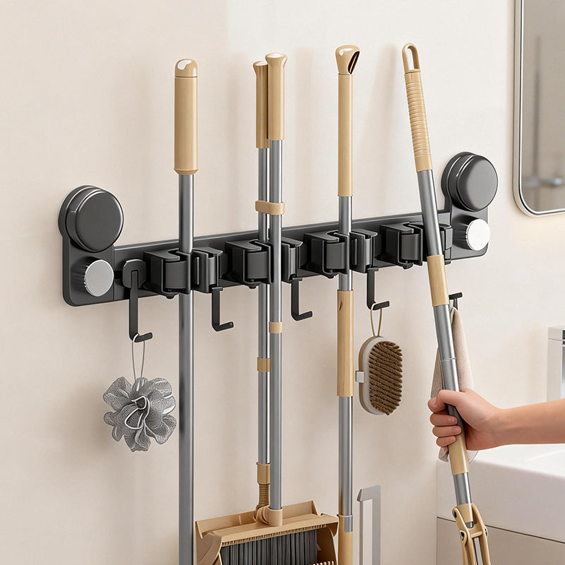 Suction cup wall holder for cleaning tools