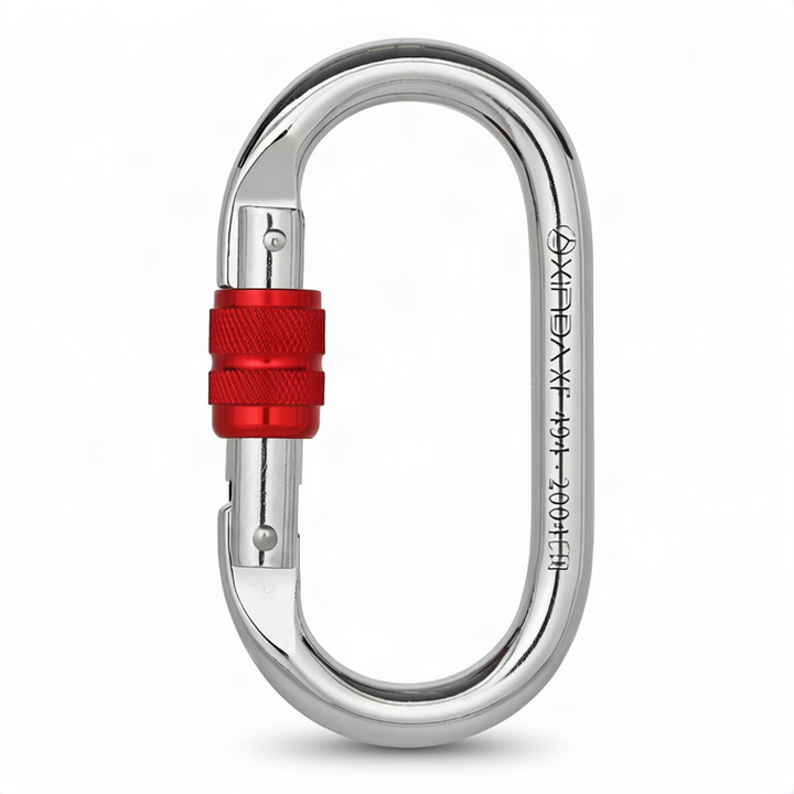 Steel carabiner for climbing, 25 KN