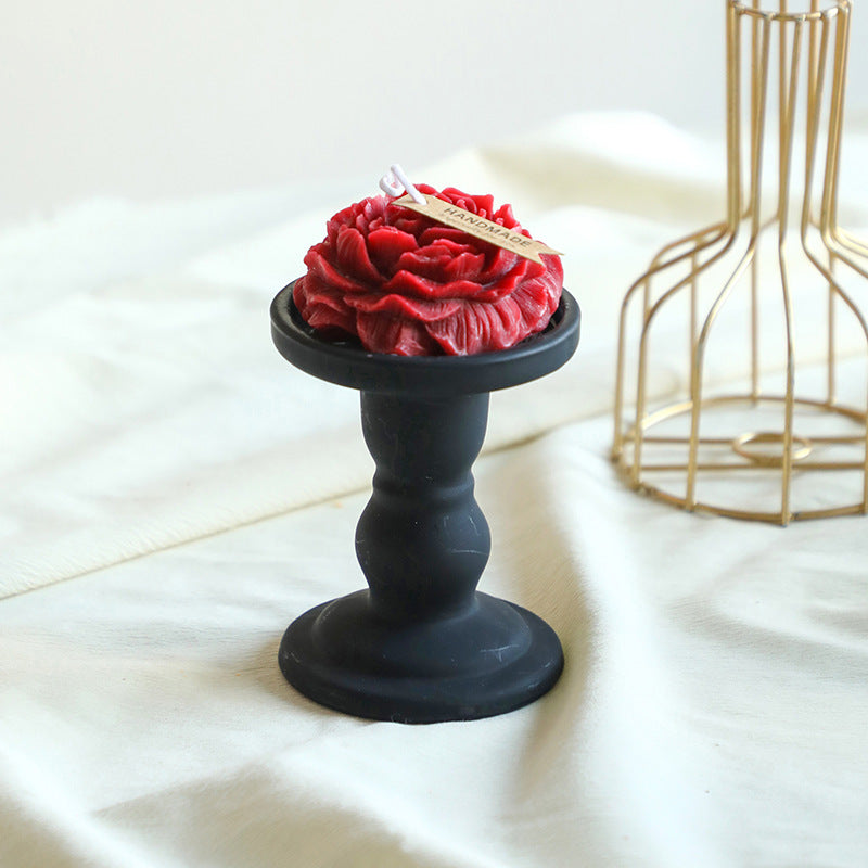 Handmade scented candle made of soy wax, wine red