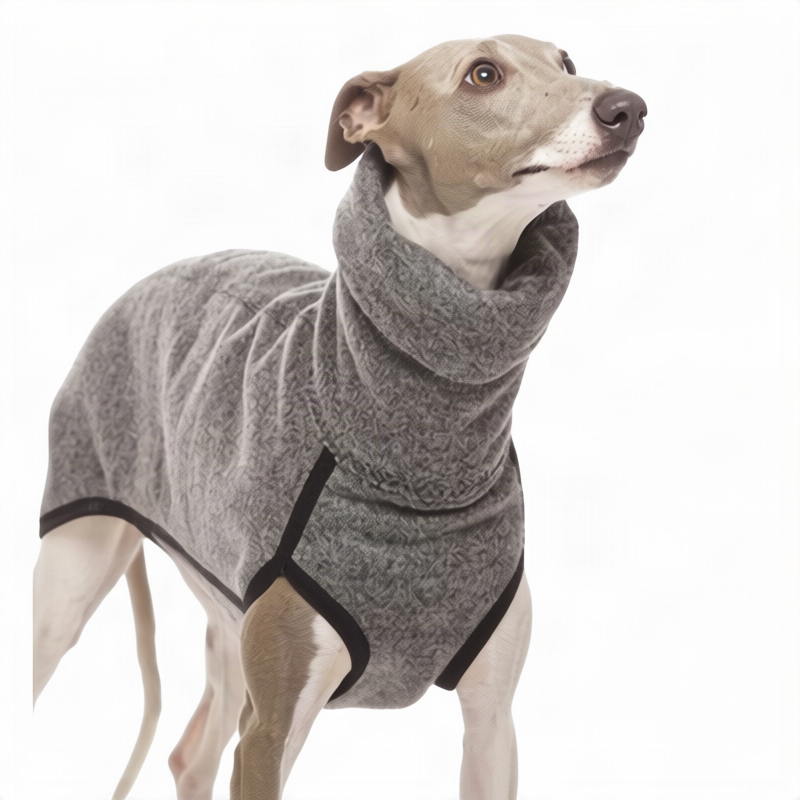 Dog coat made of sweatshirt fabric with pockets