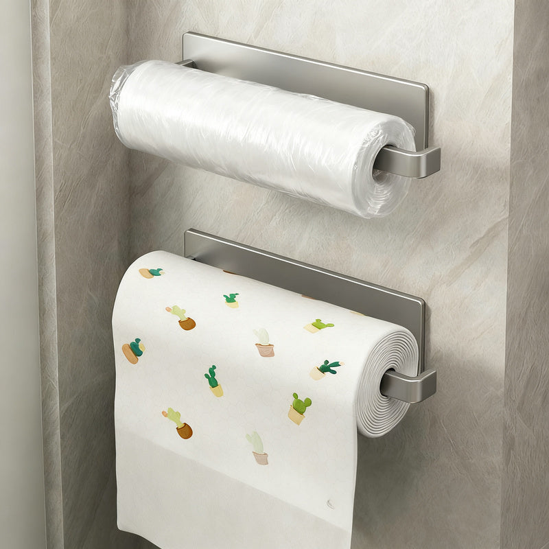 Carbon steel kitchen roll holder, wall-mounted
