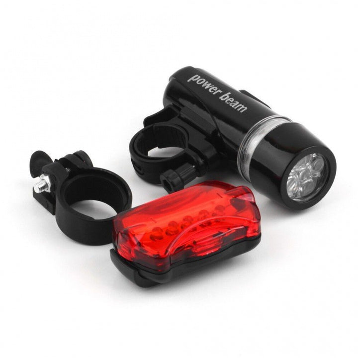 Bicycle light set with LED front light and rear light