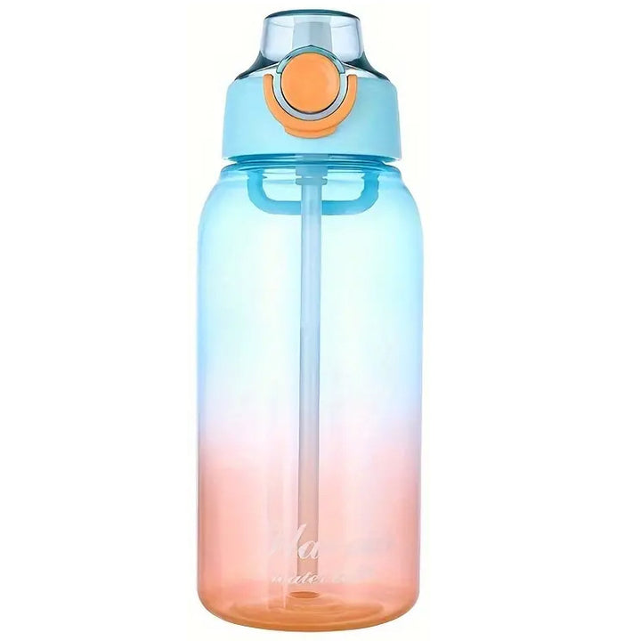 Sports water bottle 1 L with straw, gradient