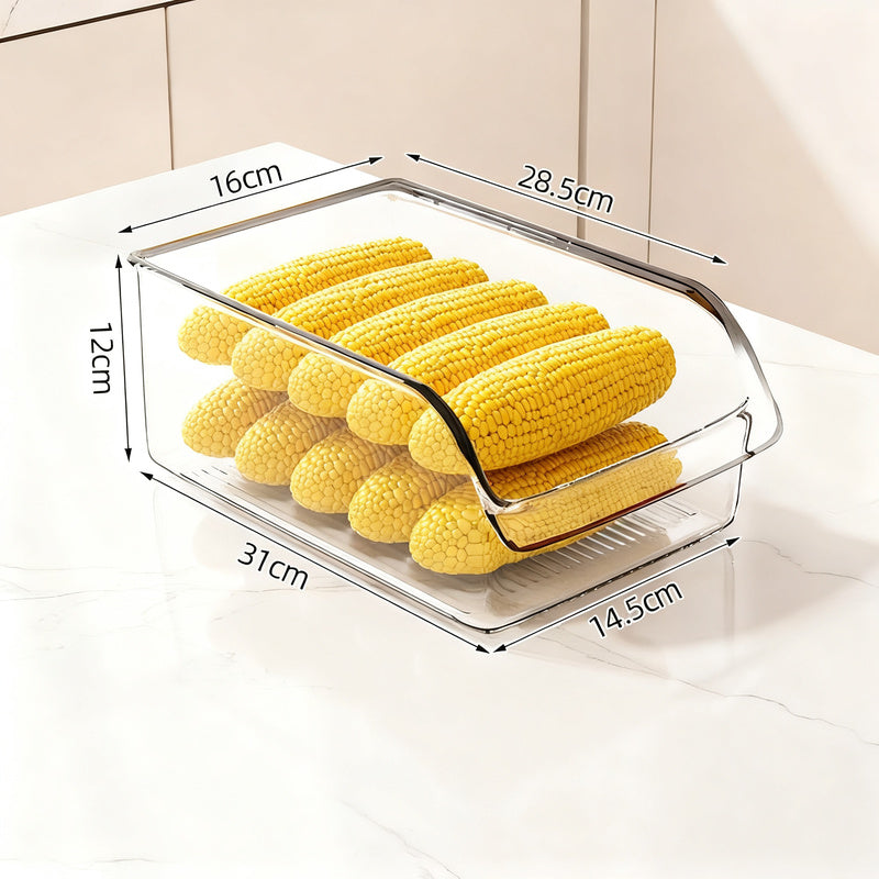 Refrigerator drawer made of PET with drain grid