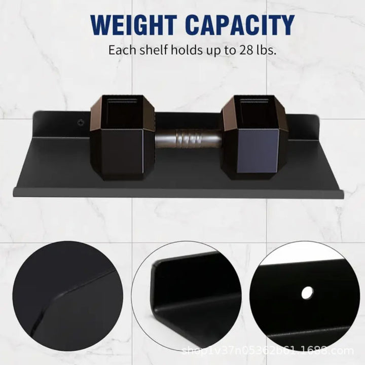 Acrylic wall shelf, black, no drilling