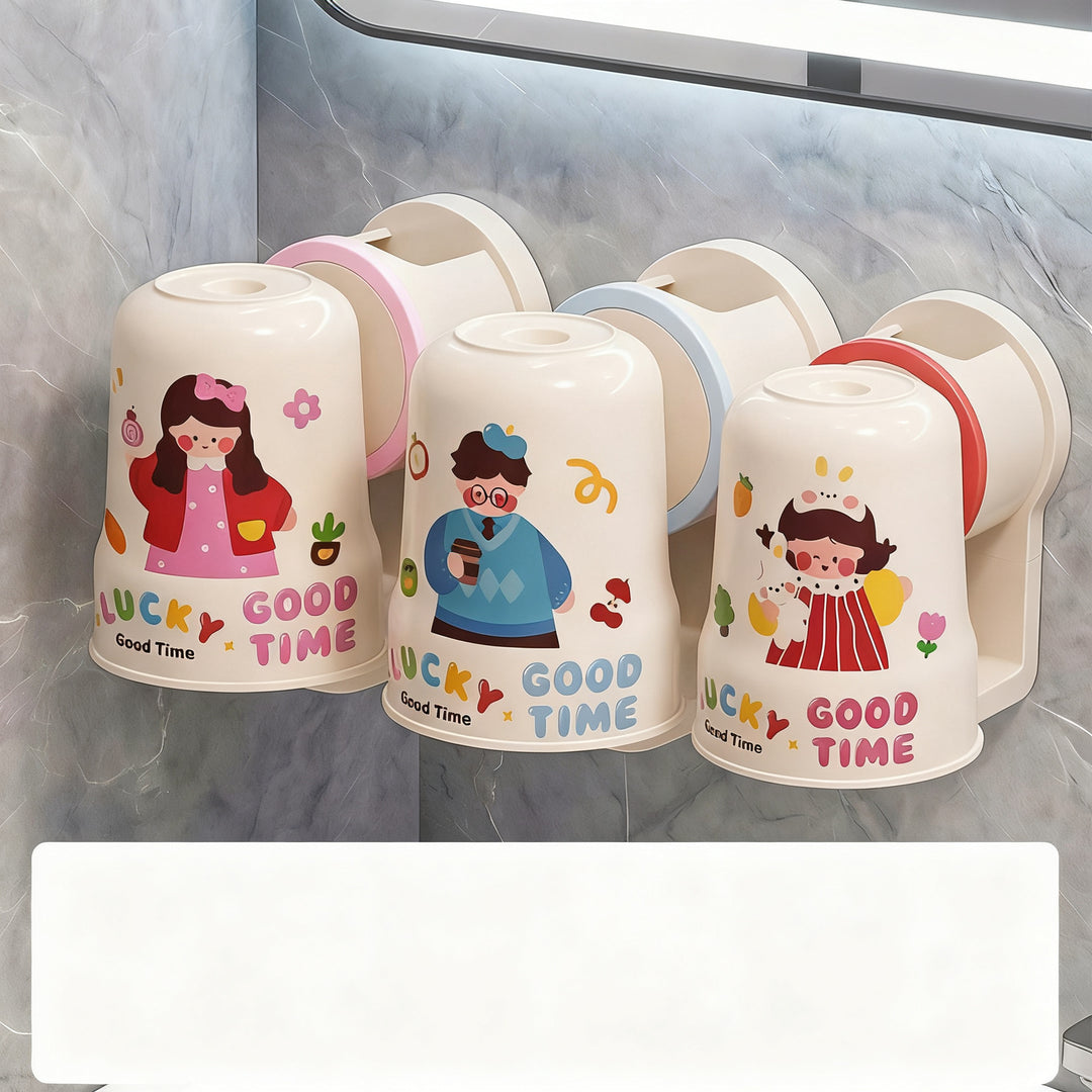 Toothbrush holder for sticking with toothbrush cup