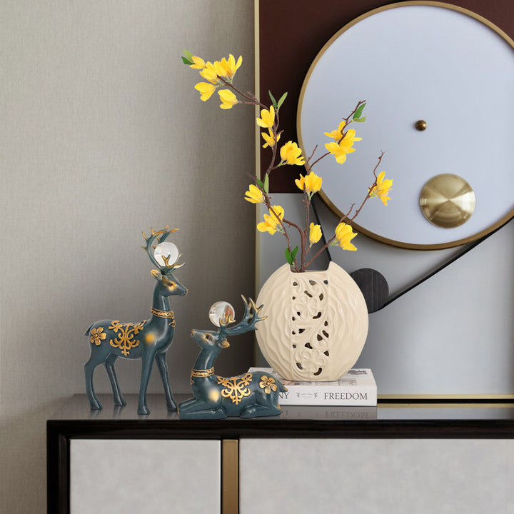 Ceramic decorative figure, modern design, white ceramic