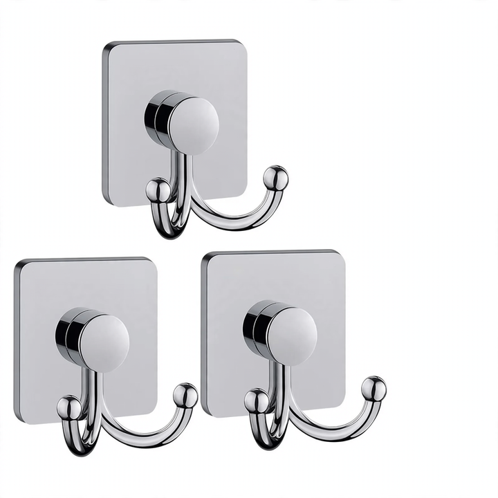 Stainless steel adhesive hooks, self-adhesive, no drilling