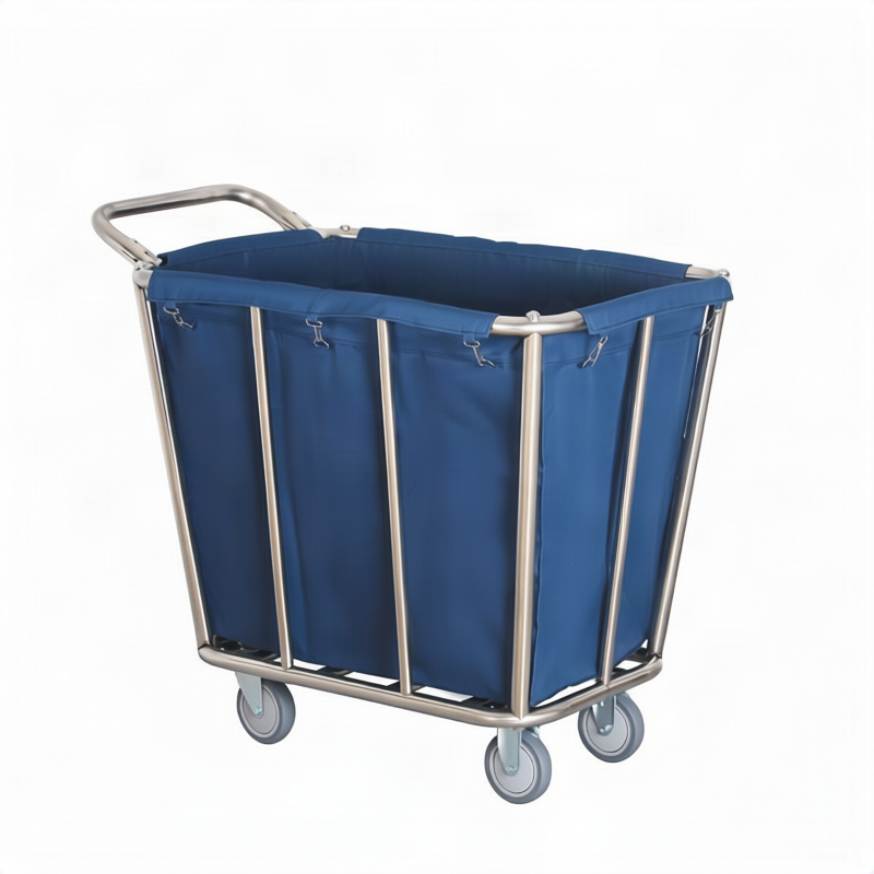Stainless steel laundry cart with wheels