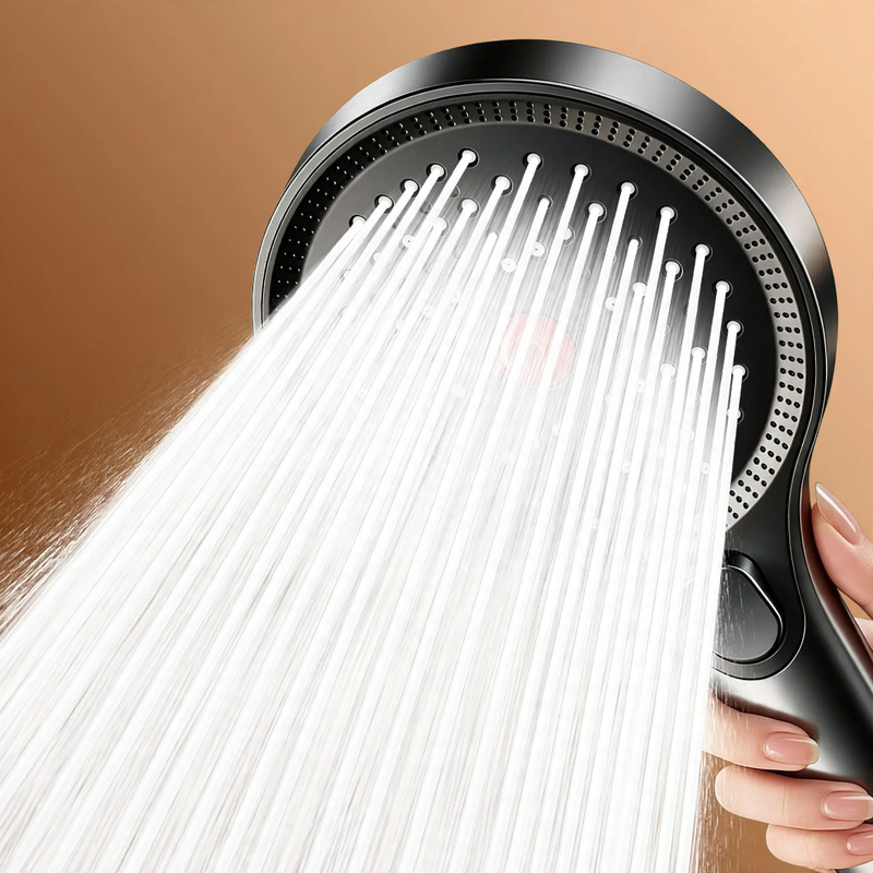Shower head with pressure balance, multiple spray modes