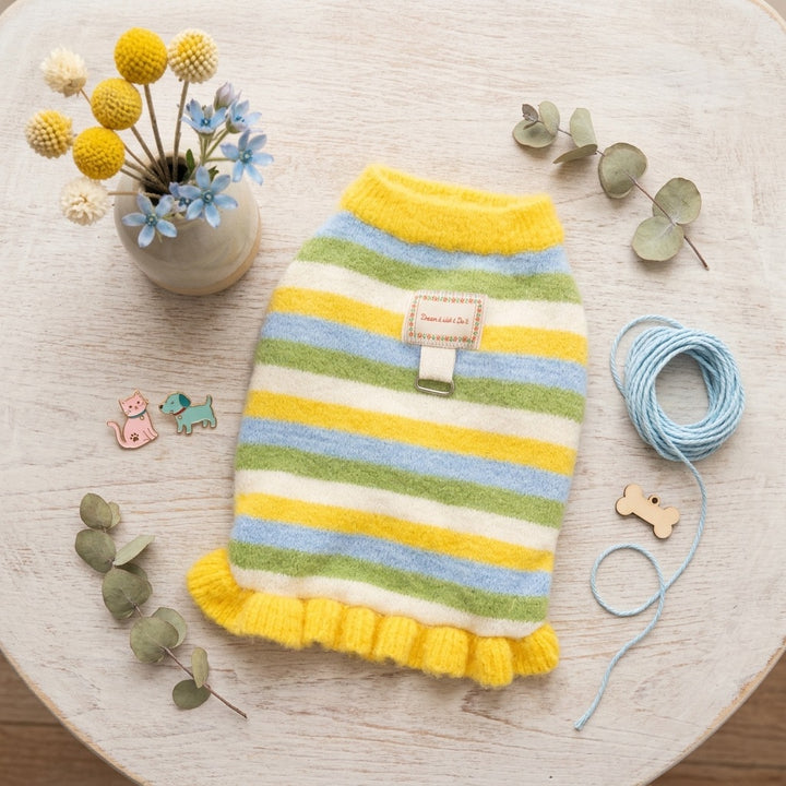 Striped knit sweater for small dogs