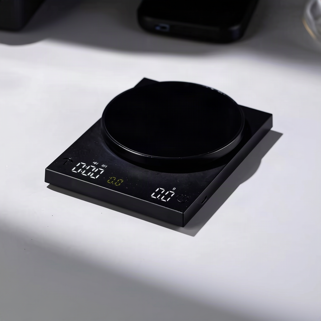 Electronic espresso scale with timer