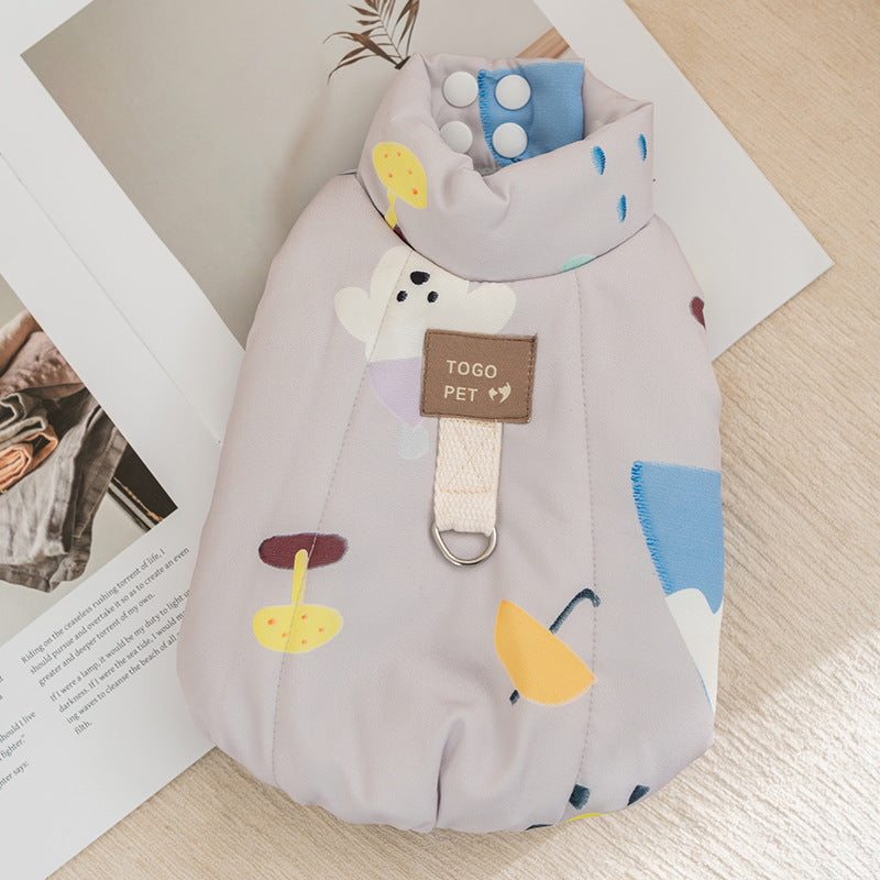 Polyester vest for pets with print